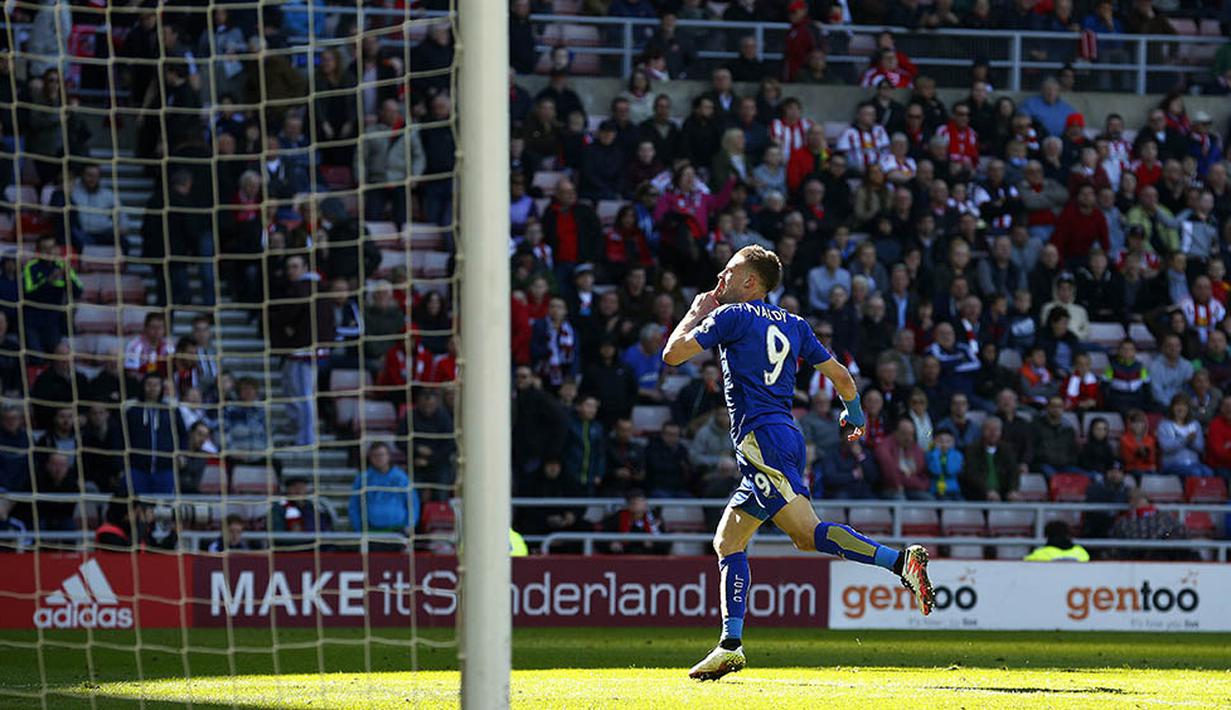 2. Jamie Vardy (Leicester), 22 gol dari 34 penampilan. (AFP/Lindsey Parnaby)