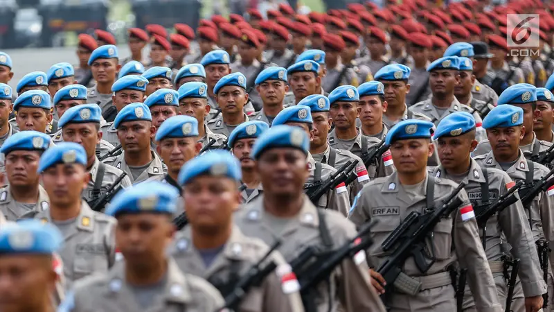 Jelang HUT Polri ke-71, Prajurit Polri Gelar Latihan di Monas