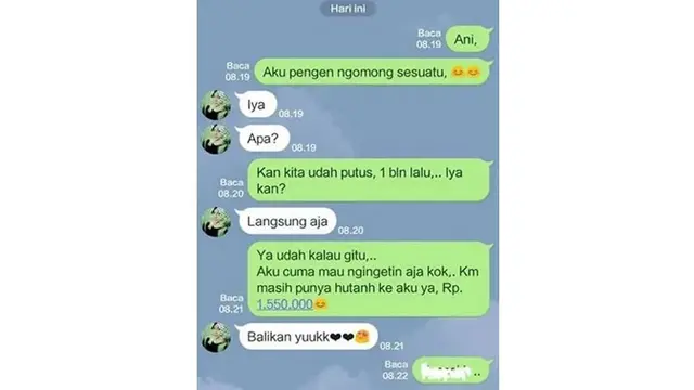 6 Chat Tagih Utang ke Mantan Ini Bikin Elus Dada