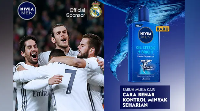Sejak bulan Juli lalu, NIVEA MEN resmi menjadi official sponsor klub sepakbola tersukses dalam sejarah yakni Real Madrid. 