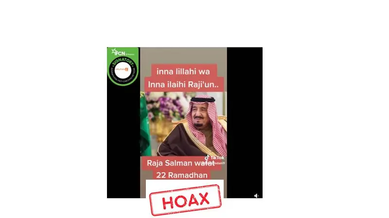 Cek Fakta Raja Salman meninggal dunia