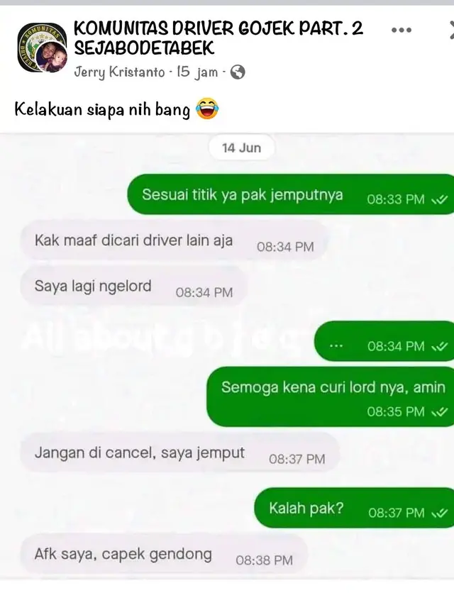 6 Balasan Penumpang Ketika Ojol Kabari Sudah Sampai di Titik Jemput Ini Bikin Emosi