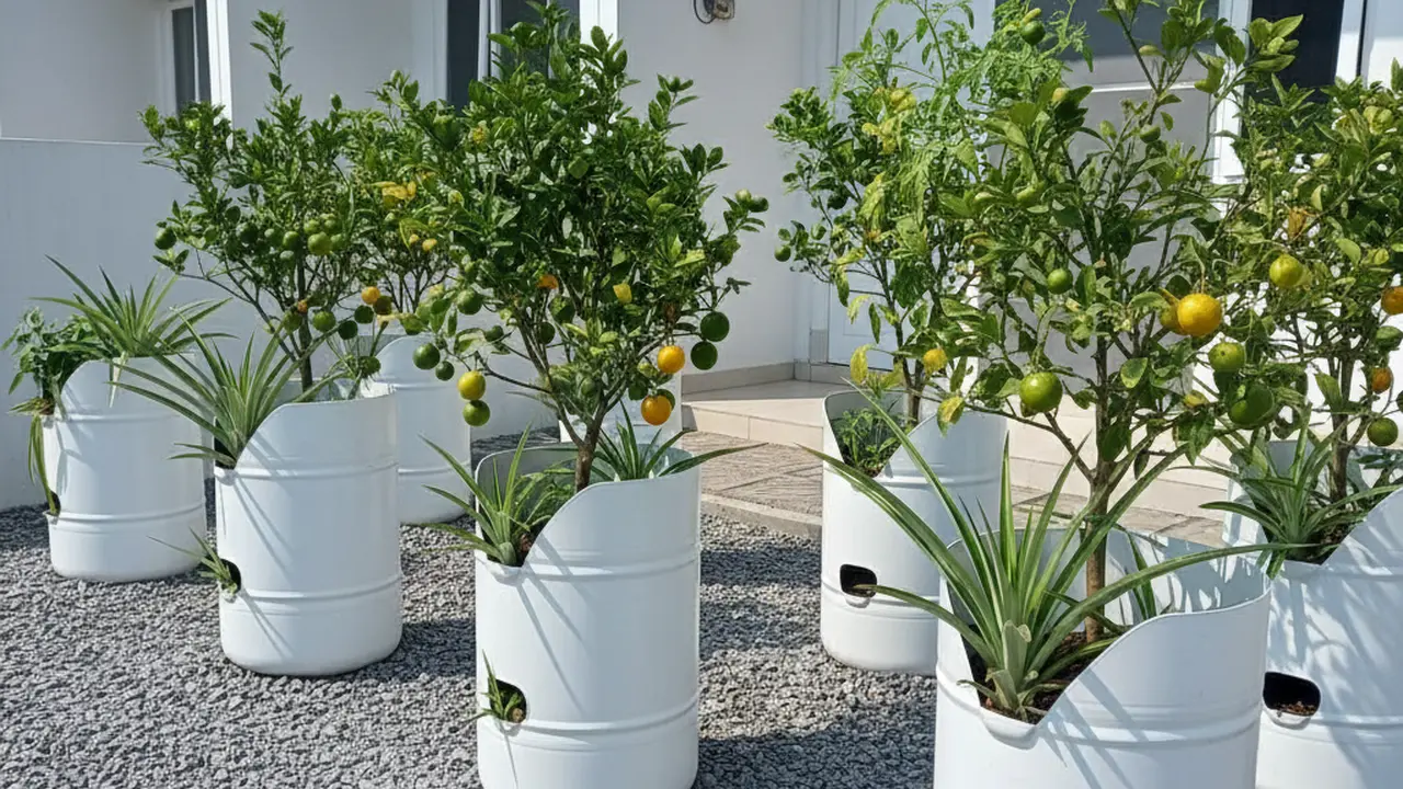 Ide Desain Kebun Buah Mini untuk Rumah Subsidi Type 27. AI