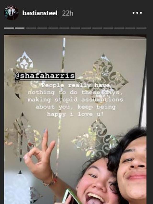 Shafa Harris dan Bastian Steel (Foto: Instagram/@bastiansteel)