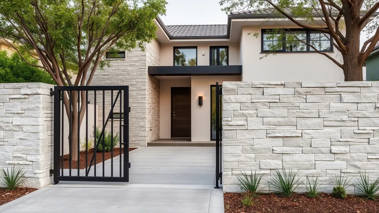 Model Pagar Rumah Minimalis Batu Alam