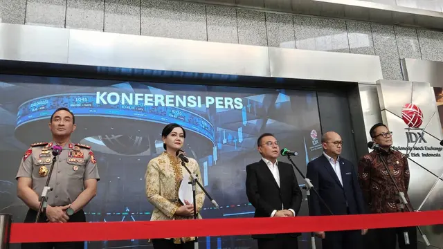 Konferensi pers di Gedung BEI