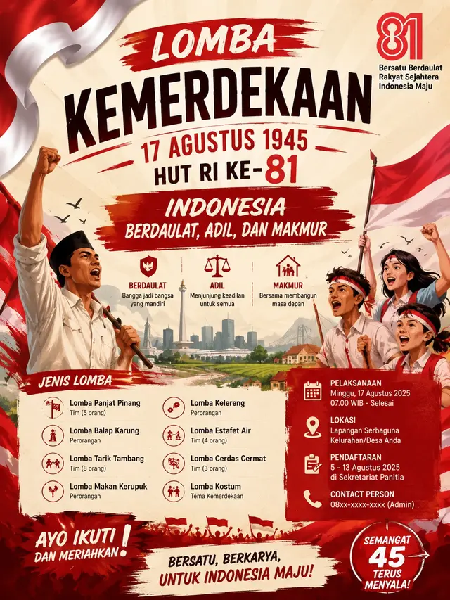 Ilustrasi Poster HUT RI/AI Generated