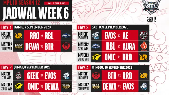 Jadwal Live Streaming MPL Indonesia Season 12 Week 5 di Vidio