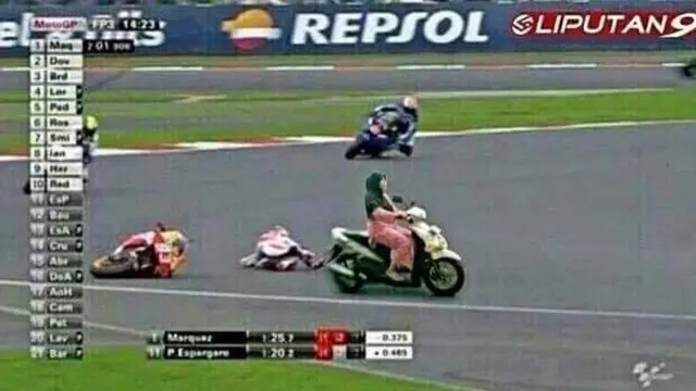 Marc Marquez jatuh saat sesi latihan