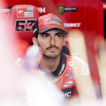 Pecco Bagnaia pada balapan MotoGP Austria 2025. (ERWIN SCHERIAU / APA / AFP)