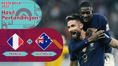 Berita motion grafis statistik Timnas Prancis saat mengalahkan Timnas Australia dalam laga Grup D Piala Dunia 2022, Rabu (23/11/2022) dinihari WIB.