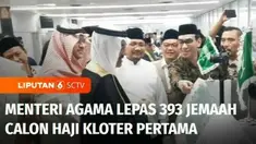 Menteri Agama, Yaqut Cholil Qoumas bersama Kedutaan Arab Saudi melepas ratusan jemaah calon haji kloter pertama di Terminal Internasional Bandara Soekarno-Hatta. Dalam ibadah haji tahun ini, jemaah lebih cepat melakukan pemeriksaan dokumen keimigrasi...