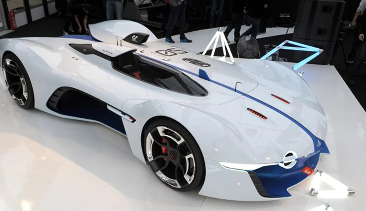 Pabrikan Alpin mengeluarkan "Vision Gran Turismo" dalam Pameran Desain Otomotif Paris. Foto diambil pada 28 Januari 2015. (AFP Photo/Eric Piermont)