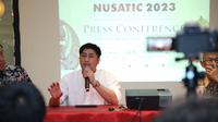 Konferensi pers Irfan Hakim saat ditunjuk jadi juri tamu dalam acara Nusatic (Nusantara Aquatic) 2023 di Kawasan SCBD Tangerang, Jumat (5/5/2023). (Dok. IST)