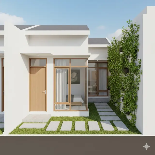 Denah Rumah Type 21 dengan Taman Mini