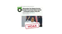 &nbsp;Cek fakta artikel Wamenaker minta masyarakat menyumbang pemerintah