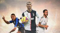 Ilustrasi Pemain - Eden Hazard, Alexis Sanchez, Cristiano Ronaldo (Bola.com/Adreanus Titus)
