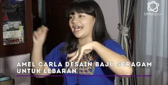 Amel Carla mendesain sendiri baju seragam lebaran untuk keluarganya.