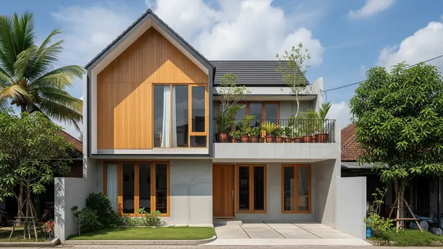 Model Atap Rumah Minimalis 2 Lantai Tampak Depan Model Kombinasi Pelana Datar