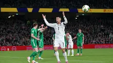 Eskpresi Cristiano Ronaldo saat membela Portugal melawan Republik Irlandia pada lanjutan Kualifikasi Piala Dunia 2026 Zona Eropa di Dublin, Jumat (14/11/2025) dini hari WIB. (Paul Faith / AFP)