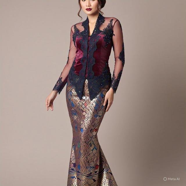 Kebaya Mermaid dengan Aksen Payet