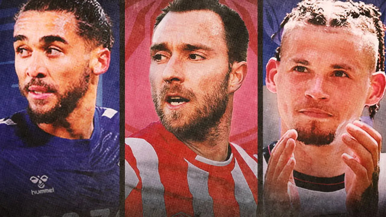 Ilustrasi - Dominic Calvert-Lewin, Christian Eriksen, Kalvin Phillips