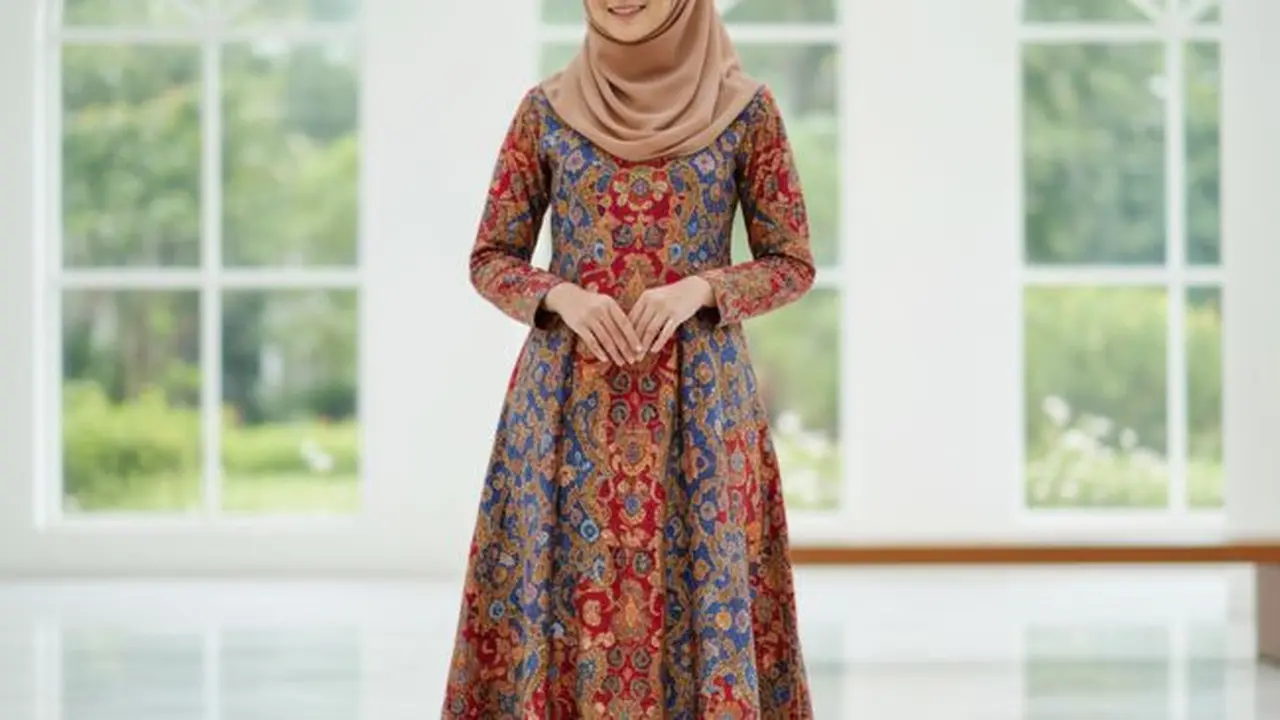 Ilustrasi Baju Batik Syar'i (Sumber: Gemini AI)