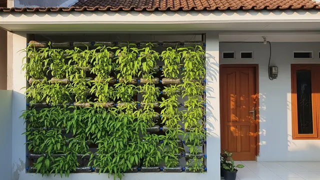 Kebun Sayur Kangkung dari Botol Bekas yang Cocok untuk Hiasan Teras