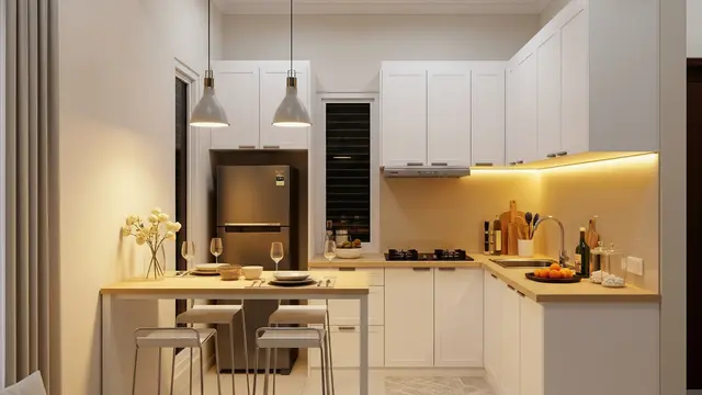 Dapur Terbuka dengan Mini Bar Multifungsi