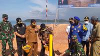 Pembangunan Jembatan yang menghubungkan Batam-Bintan (Babin) kini ditandai dengan pemancangan awal (dok: Ajang)