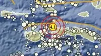 Gempa Magnitudo 4,1 menggetarkana wilayah Seram Bagian Barat, Maluku, Rabu (12/8/2026). (Liputan6.com/ Dok BMKG)