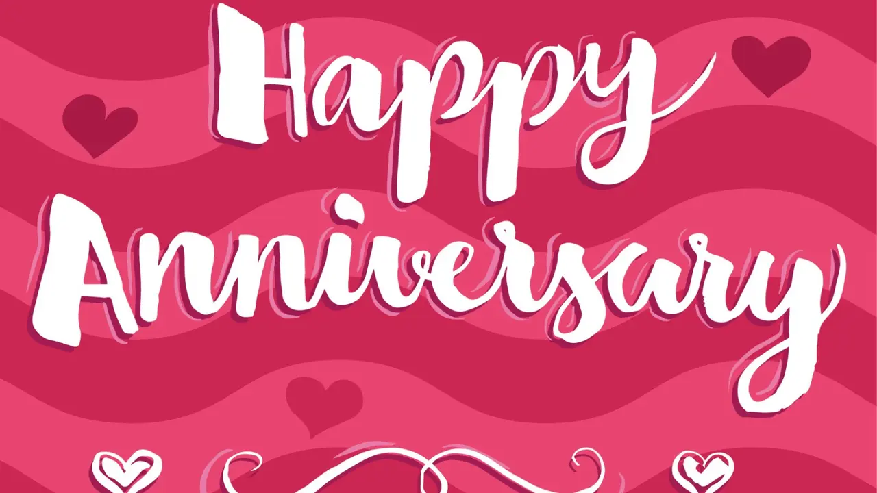 Ilustrasi happy anniversary, pacar, kekasih, romantis