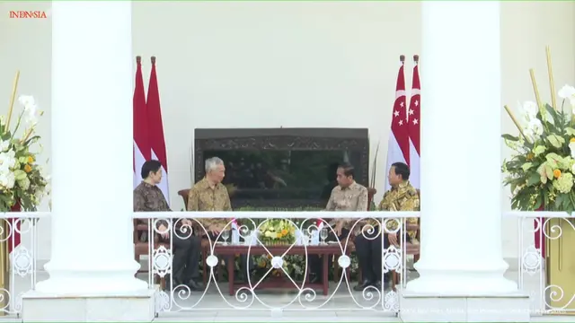 Jokowi Didampingi Prabowo Bertemu PM Singapura dan Wakilnya