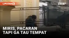 Pasangan Sejoli Bermesraan di Atas Masjid
