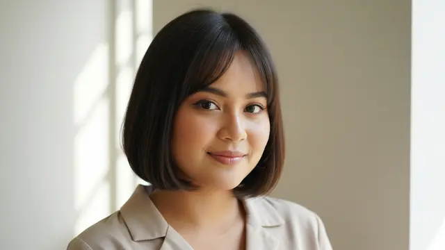 Model Rambut Wanita Pendek Wajah Bulat/ Ilustrasi AI