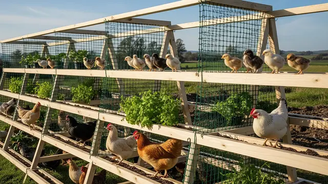 Kebun Ayam dengan Pagar Paranet