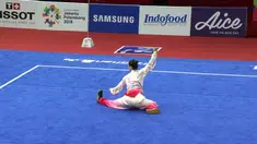 Medali pertama bagi kontingen Indonesia diraih dari cabang olahraga wushu. Marvelo Edgar Xavier yang turun pada nomor Cangquan Putra mengumpulkan 9,72 poin dan berhak untuk mendapatkan medali perak Asian Games 2018.