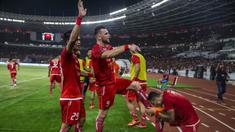 Striker Persija Jakarta, Marko Simic, merayakan gol yang dicetaknya ke gawang Bali United pada final Piala Presiden di SUGBK, Jakarta, Sabtu (17/2/2018). Persija menang 3-0 atas Bali United. (Bola.com/Vitalis Yogi Trisna)