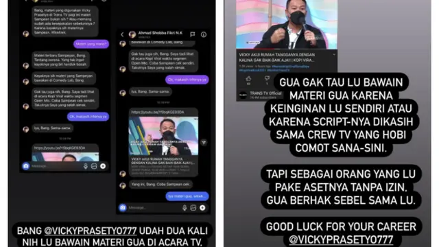 Ridwan Remin Tegur Vicky Prasetyo Karena Gunakan Materi Stand Up Comedy-nya Tanpa Izin