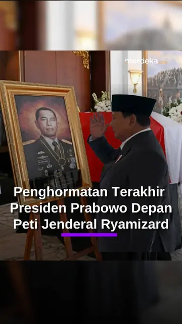 Momen Prabowo Beri Penghormatan Terakhir Jelang Pemakaman Militer Jenderal Ryamizard Ryacudu