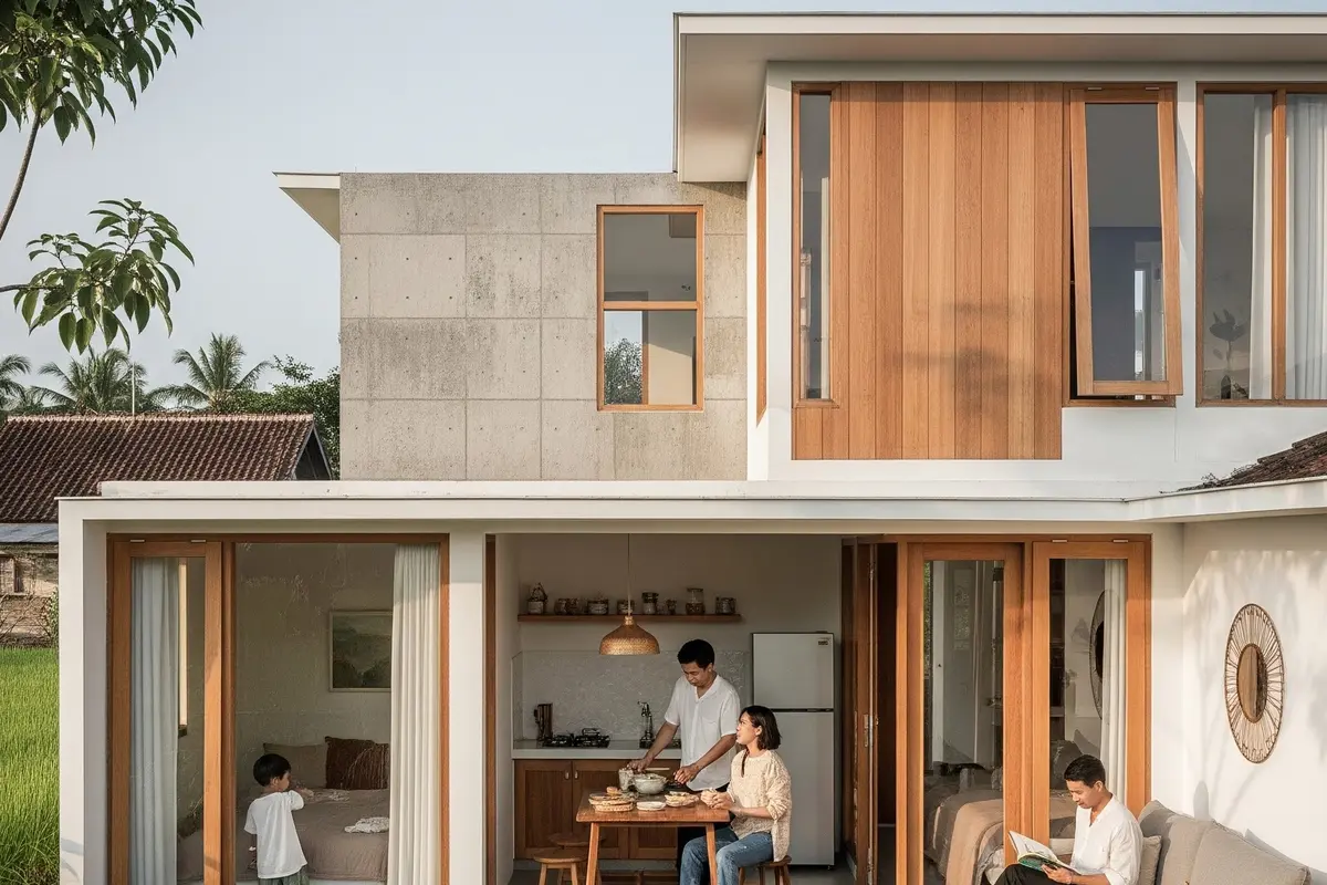 Contoh Rumah Tumbuh di Desa untuk Keluarga Muda (Gemini AI)