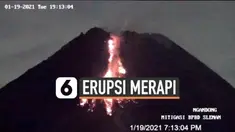 Aktivitas Gunung Merapi terekam kamera pemantau hari Selasa (19/1) malam. Puncak Merapi beberapa kali muntahkan lava pijar dan awan panas.