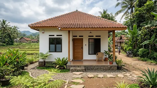 Model Rumah Desa Sederhana tanpa Pagar tetapi Tetap Privat
