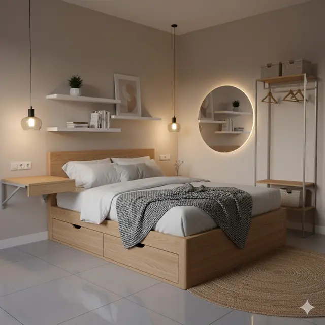 8 Desain Kamar Tidur Sempit Tapi Mewah, Bikin Ruangan Terlihat Luas dan Elegan