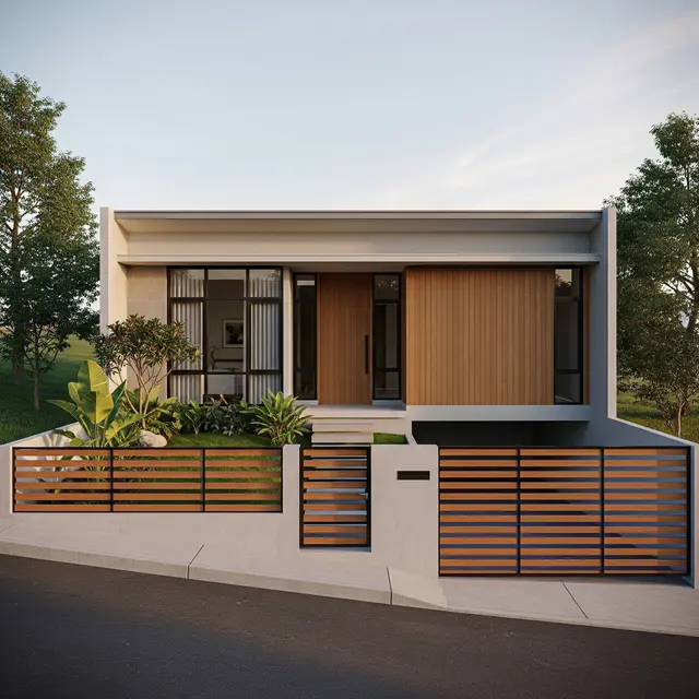 9 Desain Pagar Rumah untuk Lahan Miring, Aman dan Estetis