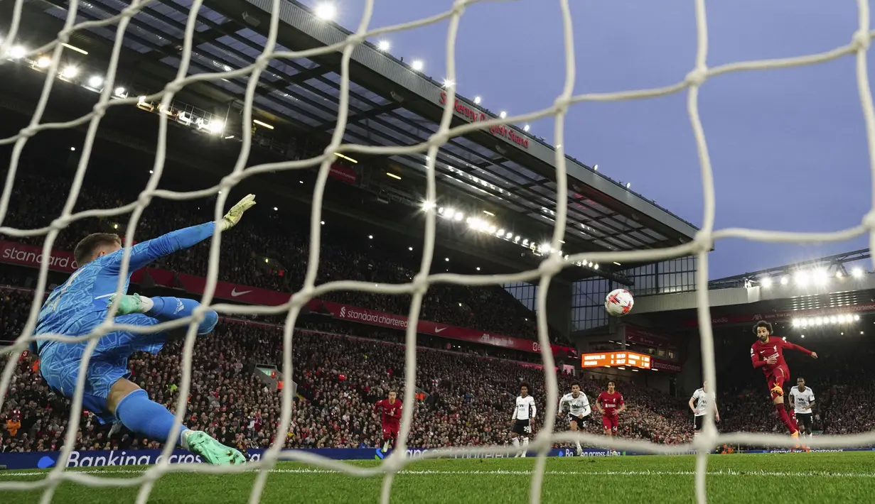 Liverpool merebut kemenangan kelima beruntun dengan menekuk Fulham 1-0. (AP Photo/Jon Super)