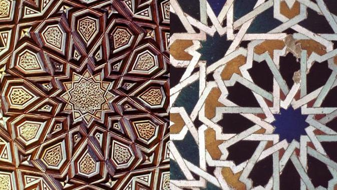 Kompleksitas Pola Desain Geometris Seni  Islam Ramadan 