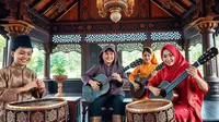 ciri ciri musik tradisional ©Ilustrasi dibuat AI