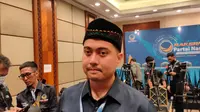 Sekretaris Wilayah DPW Partai NasDem DKI Jakarta Wibi Andrino mengaku pihaknya tak paksa Anies gabung Nasdem walau dominasi suara sebagai capres. (Merdeka.com/Bachtiarudin Alam)