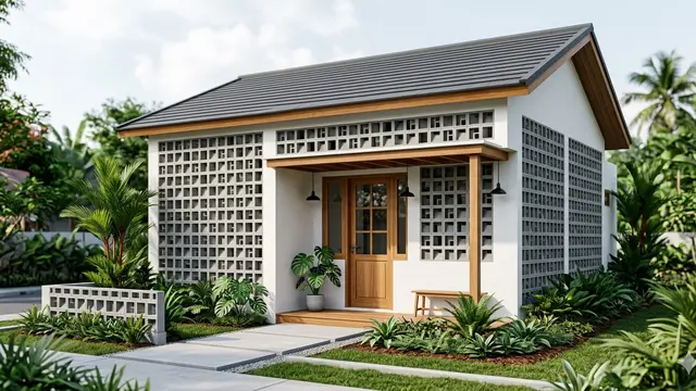 Rumah Kecil dengan Ventilasi Roster di Semua Sisi. Gemini